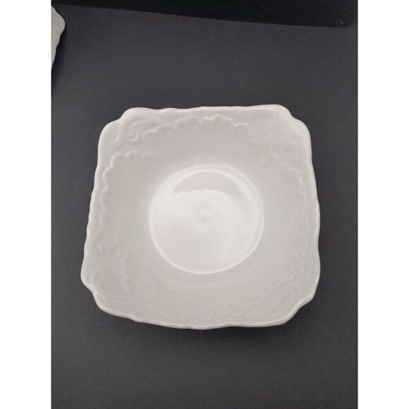 VTG C Mielow Poland Embossed Bowls White Porcelain Small Fruit Dipping Set of 4 - Picture 3 of 7
